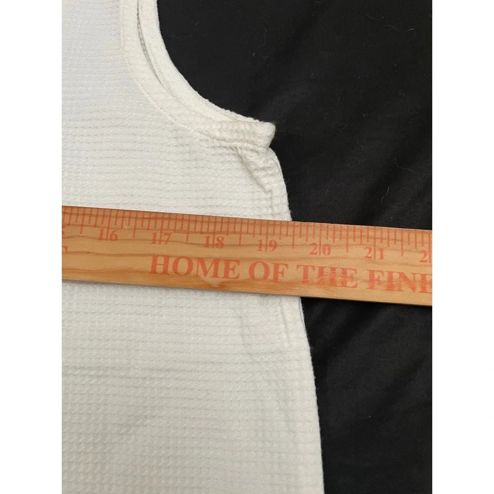 Eileen Fisher Waffle Knit Tank Top Medium White Italian Fabric Made in USA